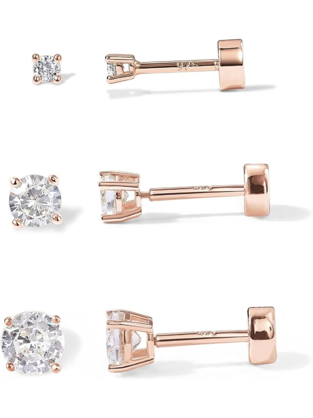 Stylish 14K Gold Plated Flat Back Stud Earrings, CZ Cartilage Jewelry for Women